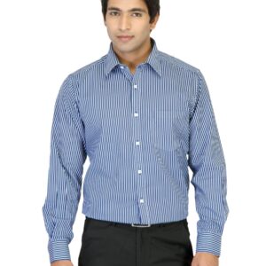 Indigo Nation Men Striped Blue Shirt