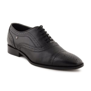 Enroute Men Leather Black Formal Shoes