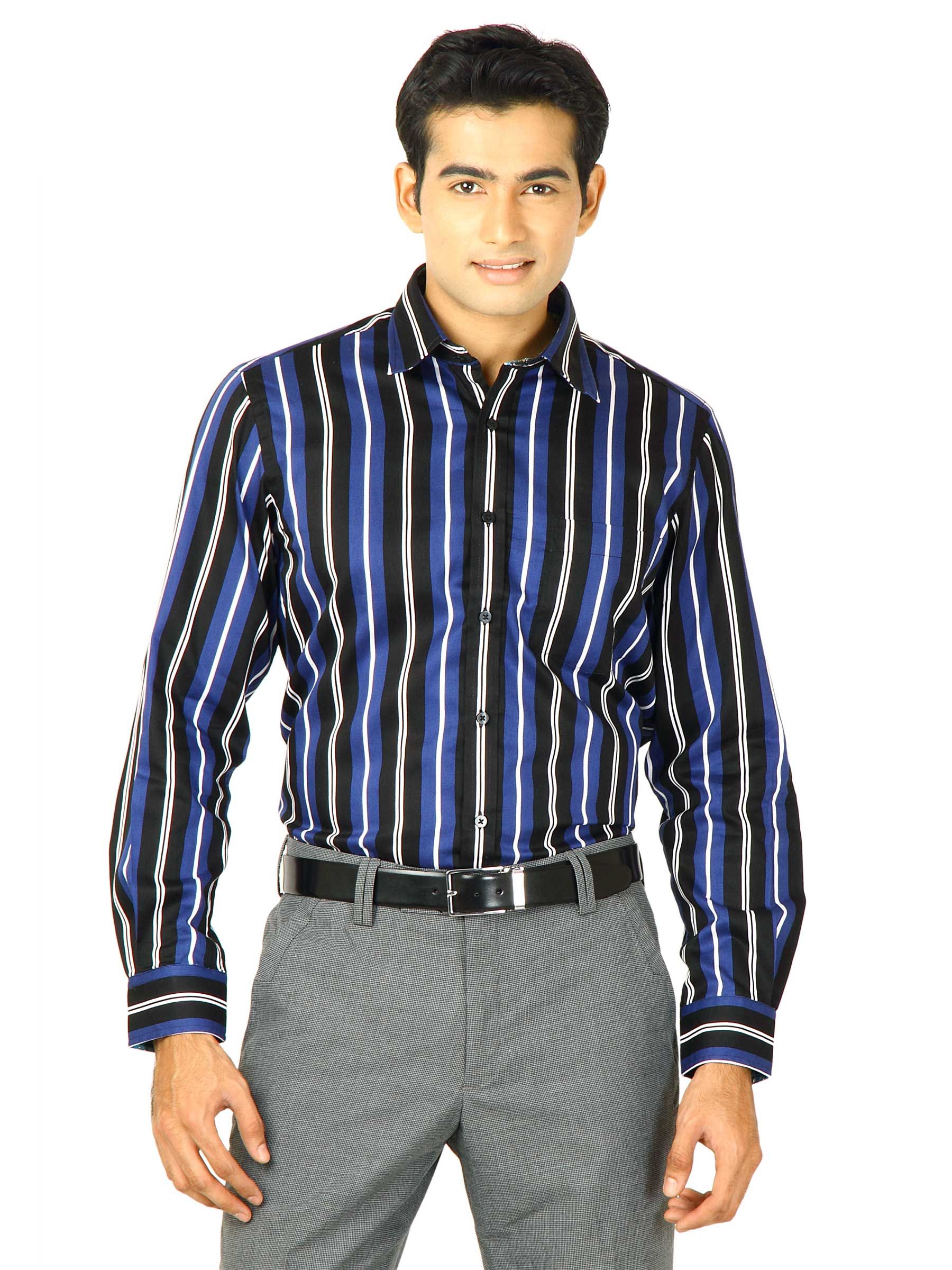 Indigo Nation Men Hot Stepper Black Blue Shirts