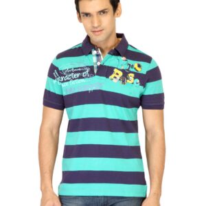 Probase Men Stripes Blue Tshirts