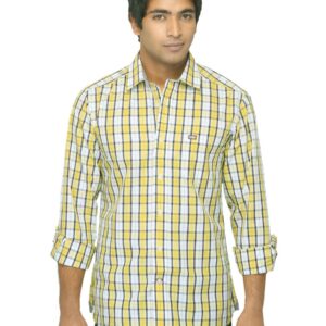 Arrow Sport Men Check Yellow Shirt