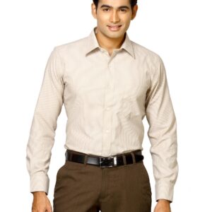 Mark Taylor Men White Striped Shirt