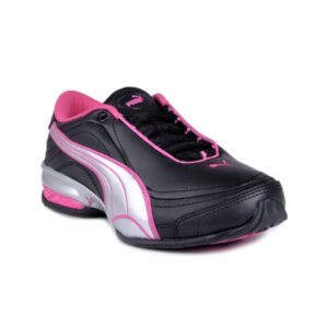 Puma Women Tazon Black Silver Pink Shoe