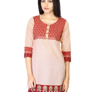 Mother Earth Women Red Printed Kurta