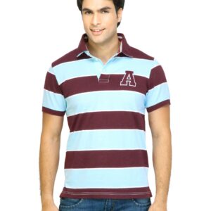 Arrow Sport Men Stripes Maroon Polo Tshirts