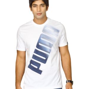Puma Men's Graphic White Navy T-shirt