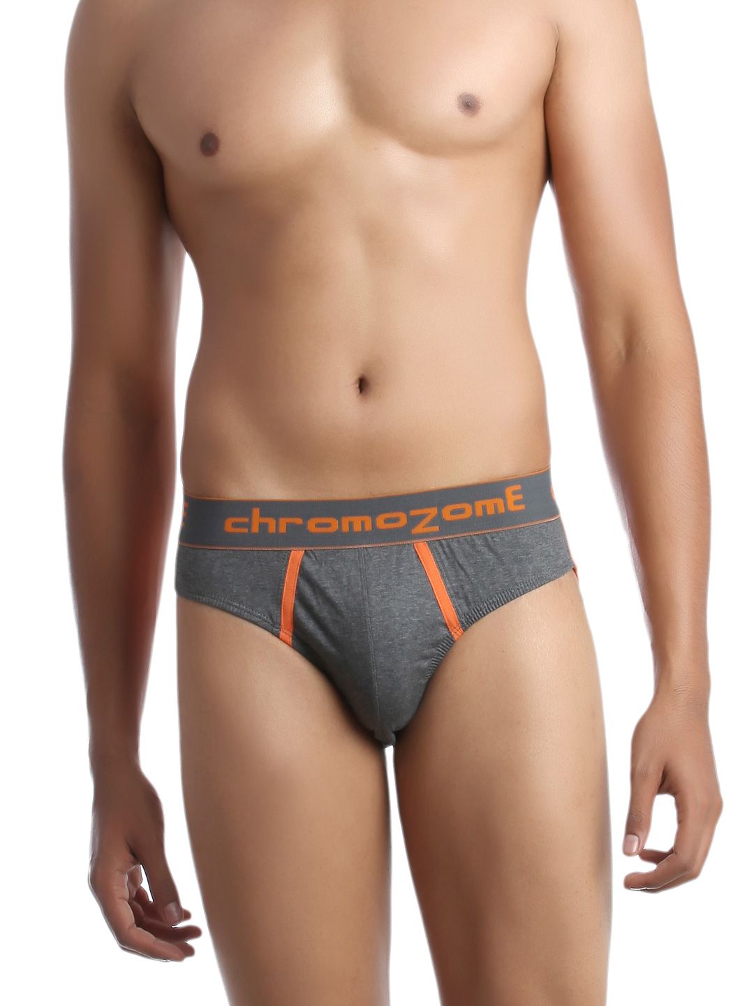 Chromozome Men Grey & Orange Brief