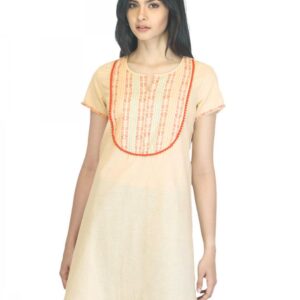 Aurelia Women Striped Beige Kurta