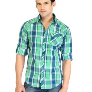 Locomotive Men Check Green Shirt