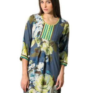 Aneri Women Blue Printed Kurta