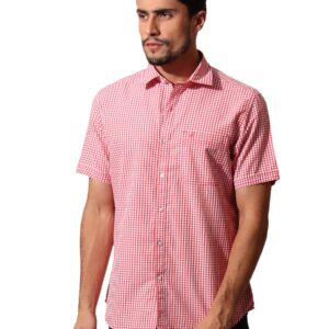 John Players Men Red Gingham Shirt