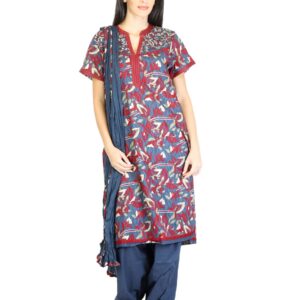 Biba Women Blue Printed Salwar Suit with Dupatta