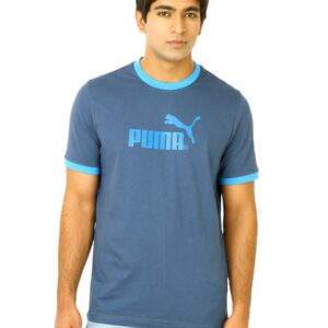 Puma Men Large Logo Ringer Blue Tshirts