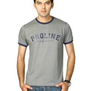 Proline Men Grey Printed T-shirt