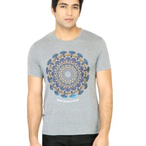 United Colors of Benetton Men Printed Grey TShirt