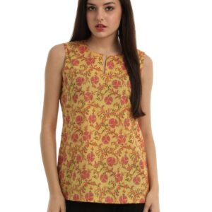 Fabindia Women Orange Kurti