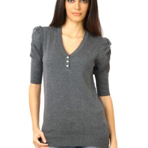 United Colors of Benetton Women Solid Grey Tops