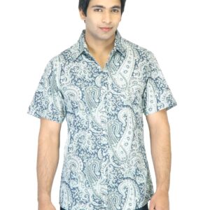 Indigo Nation Men Printed Blue Shirt