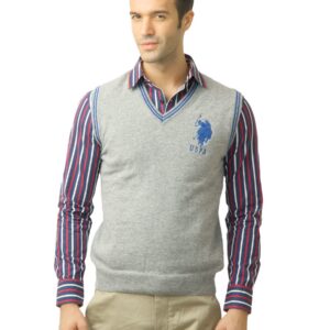 U.S. Polo Assn. Men Solid Grey Sweater