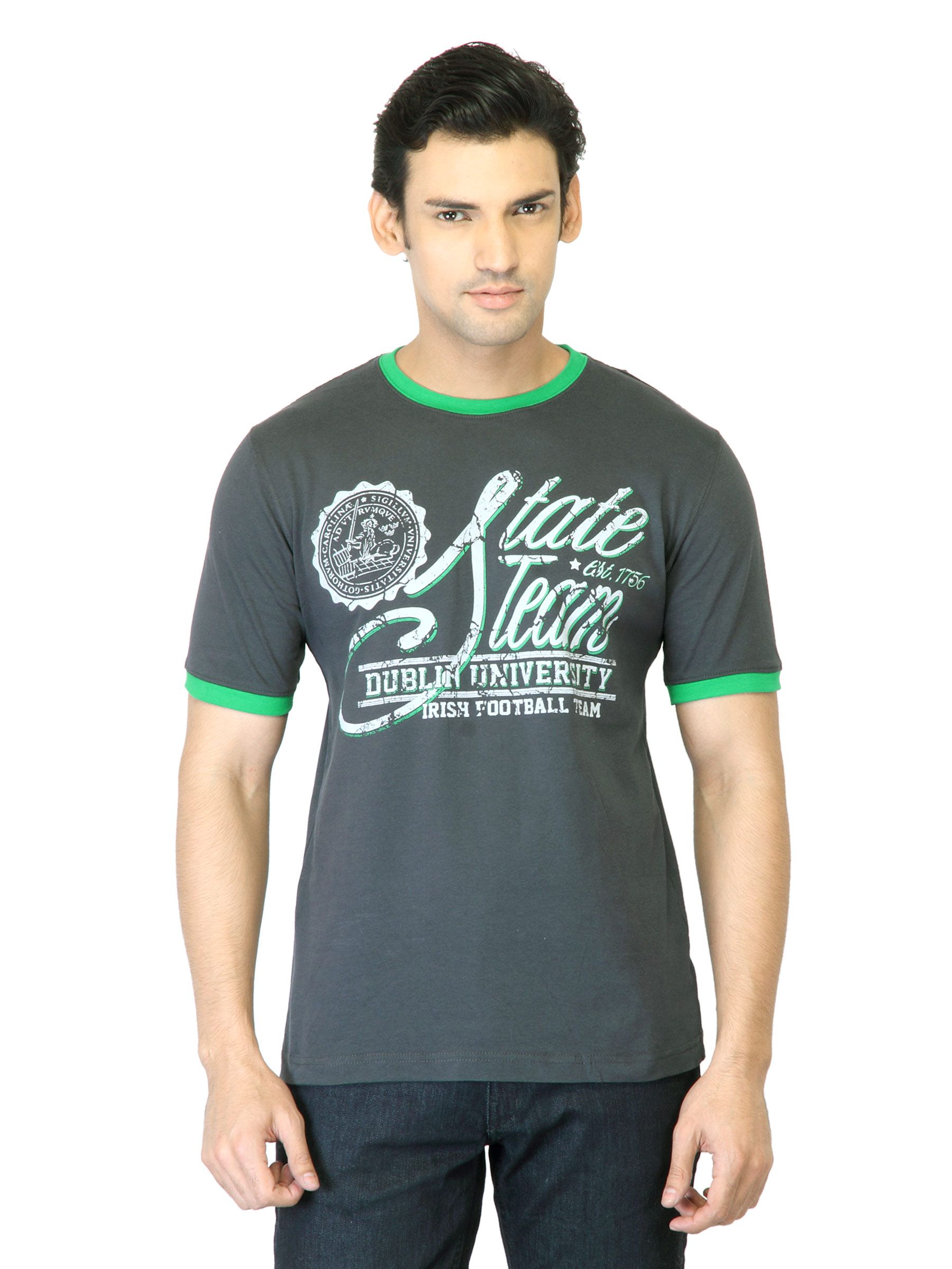 Locomotive Men Grey Printed T-Shirt