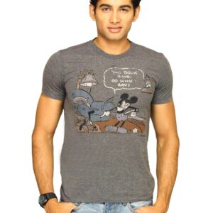 Mickey Men's Pluto Order Comic Charcoal T-shirt
