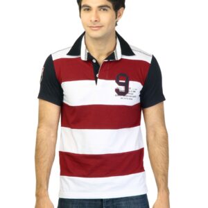 Status Quo Men Stripes White Tshirt