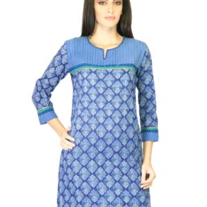 Mother Earth Women Blue Printed Kurta