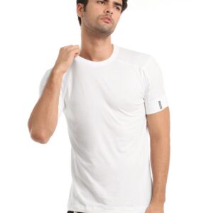 Hanes Men White Duo Dry Body Fit Crew T-shirt