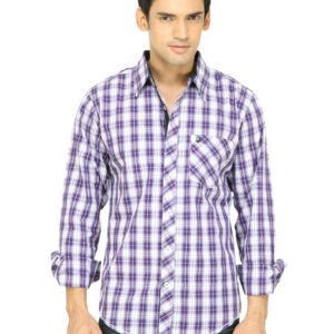 United Colors of Benetton Men Check Purple Shirt