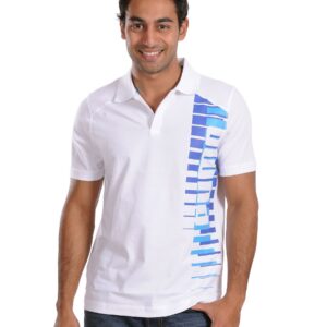 Puma Mens Keyboard Sidebar White Polo T-shirt