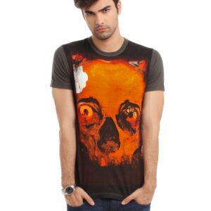 French Connection Men Orange & Grey T-shirt