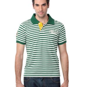 Jack & Jones Men White & Green Polo T-shirt