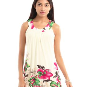 109F Women Cream-Coloured Printed Tunic