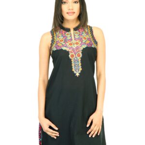 BIBA Women Solid Black Kurta