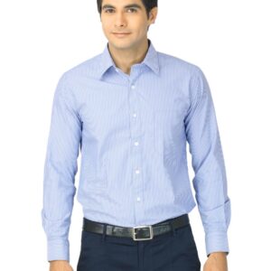 Mark Taylor Men Blue & White Striped Shirt