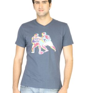United Colors of Benetton Men Blue Printed T-shirt