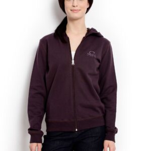 United Colors of Benetton Women Solid Purple Sweatshirt