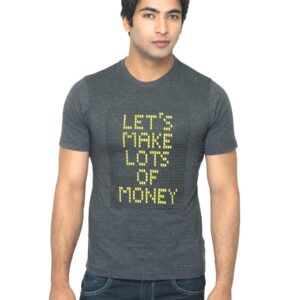 Mark Taylor Men Printed Charcoal T-shirt