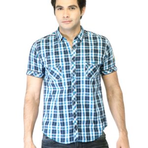 Locomotive Men Blue Check Shirt