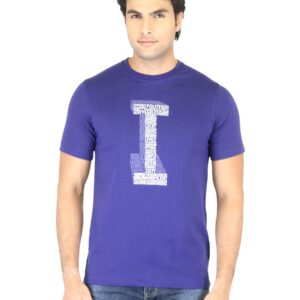 Mark Taylor Men Blue Printed T-shirt