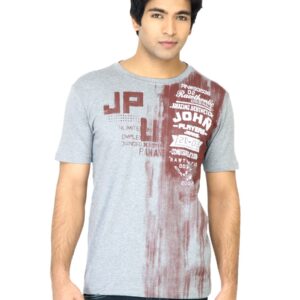 John Players Men Printed Grey T-Shirt