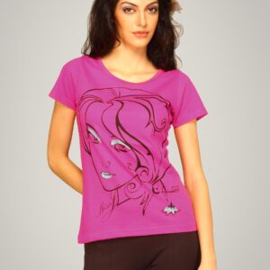 Jealous 21 Women's Pink Black Print T-shirt