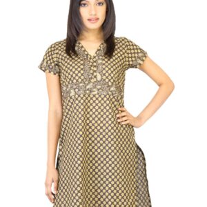 Vishudh Women Floral Print Brown Kurta