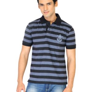 Classic Polo Men Stripes Blue Tshirts