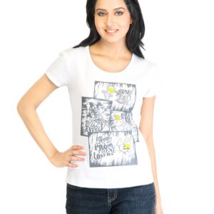 Tokyo Talkies Women Printed White T-shirt