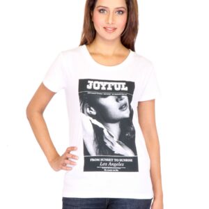 Lee Women Printed White Tshirts