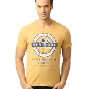 U.S. Polo Assn. Men Printed Mustard Tshirt