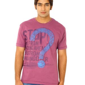 Flying Machine Men Damson Maroon Tshirts