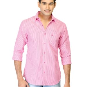 United Colors of Benetton Men Stripes Pink Shirts