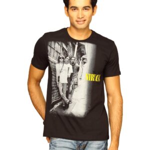 Nirvana Men's Shoulder Fade Black T-shirt